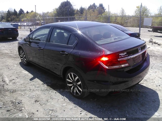 19XFB2F9XEE235607 - 2014 HONDA CIVIC EXL BLACK photo 3