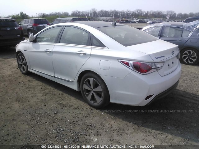 KMHEC4A48BA013819 - 2011 HYUNDAI SONATA HYBRID WHITE photo 3