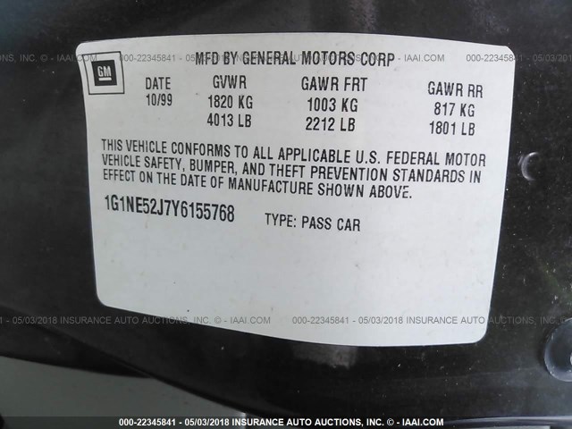 1G1NE52J7Y6155768 - 2000 CHEVROLET MALIBU LS 勃艮第红 照片 9