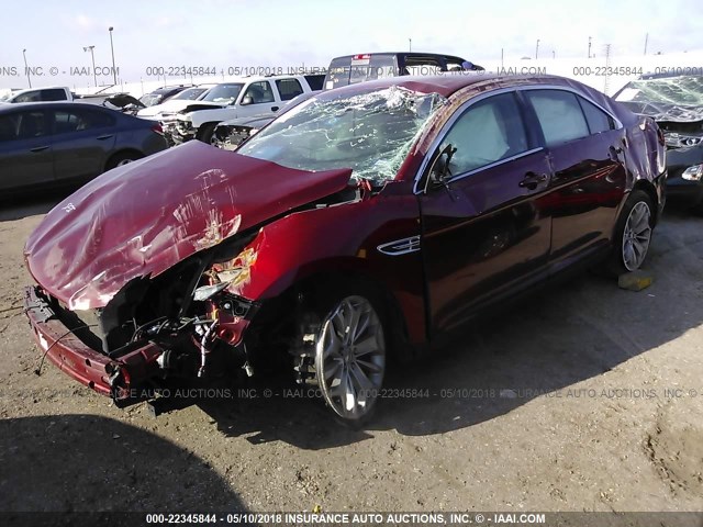 1FAHP2F8XEG183046 - 2014 FORD TAURUS LIMITED MAROON photo 2