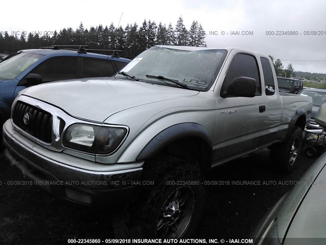 5TEWN72N24Z328264 - 2004 TOYOTA TACOMA XTRACAB TAN photo 2