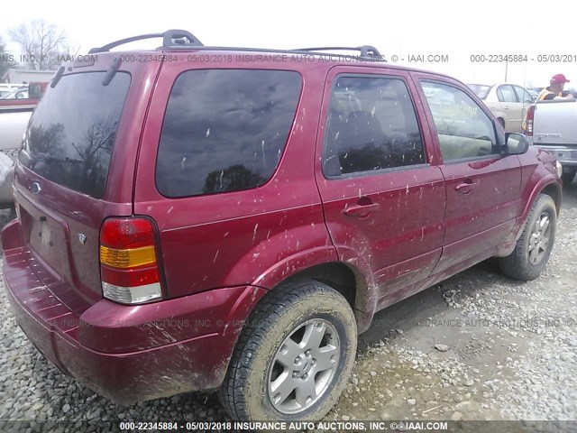 1FMYU94137KA18260 - 2007 FORD ESCAPE LIMITED RED photo 4