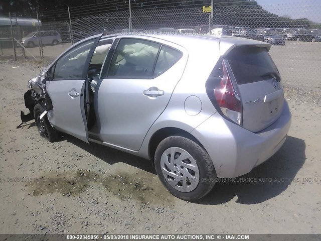 JTDKDTB37G1136183 - 2016 TOYOTA PRIUS C SILVER photo 3