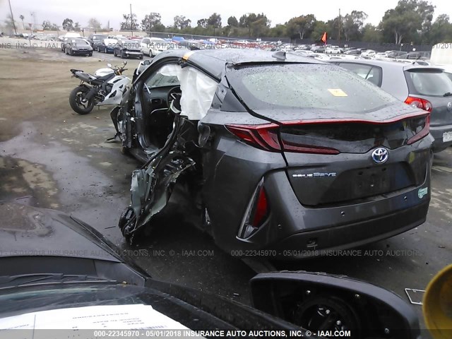 JTDKARFP6H3040494 - 2017 TOYOTA PRIUS PRIME  GRAY photo 3