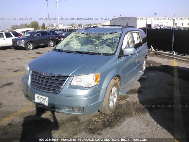 2A8HR54P58R679111 - 2008 CHRYSLER TOWN & COUNTRY TOURING Light Blue photo 2