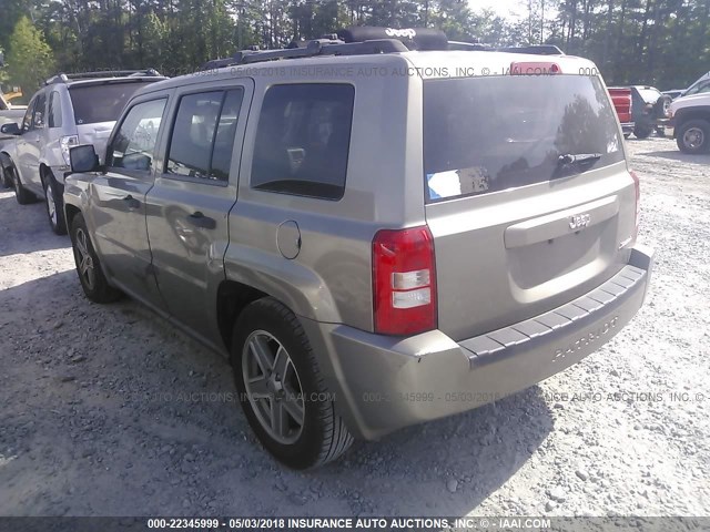 1J8FT28W07D420441 - 2007 JEEP PATRIOT SPORT TAN photo 3