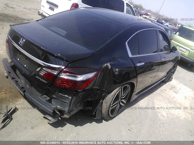 1HGCR2F50GA191488 - 2016 HONDA ACCORD SPORT 黑色 照片 4