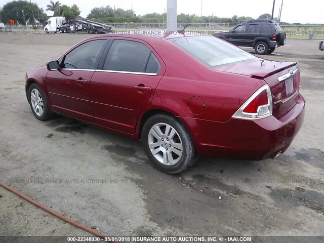 3FAHP08177R259449 - 2007 FORD FUSION SEL RED photo 3