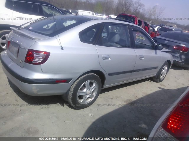 KMHDN56D05U155279 - 2005 HYUNDAI ELANTRA GLS/GT SILVER photo 4