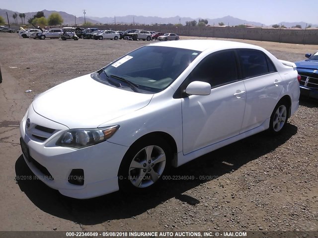 2T1BU4EE7BC728903 - 2011 TOYOTA COROLLA S/LE WHITE photo 2