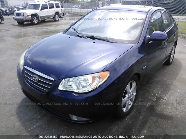 KMHDU46D67U123162 - 2007 HYUNDAI ELANTRA GLS/SE/LIMITED BLUE photo 2