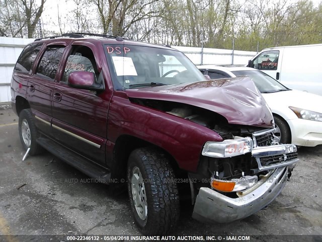 1GNEK13T55J181259 - 2005 CHEVROLET TAHOE K1500 MAROON photo 1