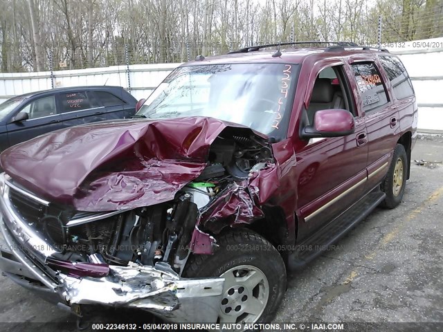 1GNEK13T55J181259 - 2005 CHEVROLET TAHOE K1500 MAROON photo 2