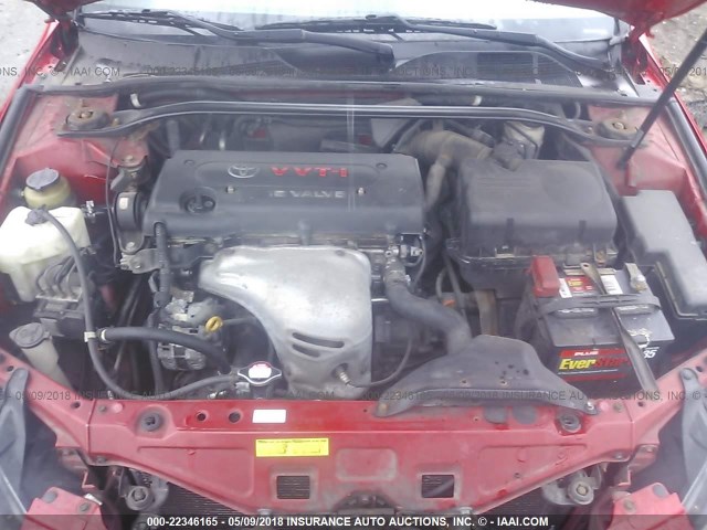 4T1CE38P74U806896 - 2004 TOYOTA CAMRY SOLARA SE/SLE წითელი ფოტო 10