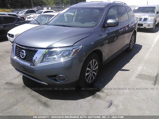 5N1AR2MNXFC659136 - 2015 NISSAN PATHFINDER S/SV/SL/PLATINUM 灰色 照片 2