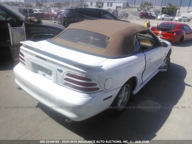 1FALP45T2RF160769 - 1994 FORD MUSTANG GT WHITE photo 4