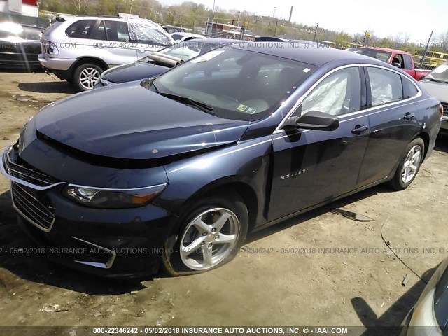 1G1ZB5ST5HF150256 - 2017 CHEVROLET MALIBU LS BLUE photo 2