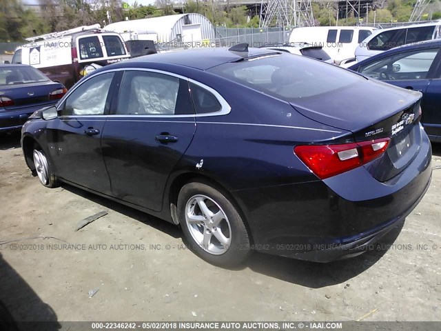 1G1ZB5ST5HF150256 - 2017 CHEVROLET MALIBU LS BLUE photo 3