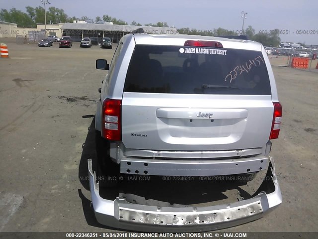 1J8FT28W58D551947 - 2008 JEEP PATRIOT SPORT SILVER photo 6