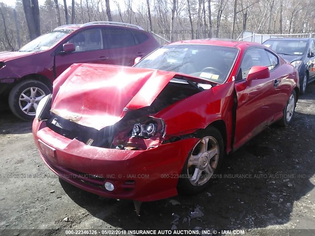 KMHHM65D93U087783 - 2003 HYUNDAI TIBURON RED photo 2