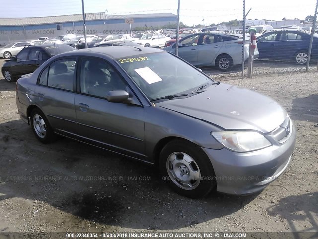 JHMES96654S022200 - 2004 HONDA CIVIC HYBRID GRAY photo 1