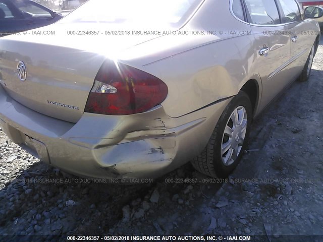 2G4WC532451209020 - 2005 BUICK LACROSSE CX GOLD photo 6