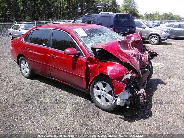 2G1WT55N489248233 - 2008 CHEVROLET IMPALA LT RED photo 1