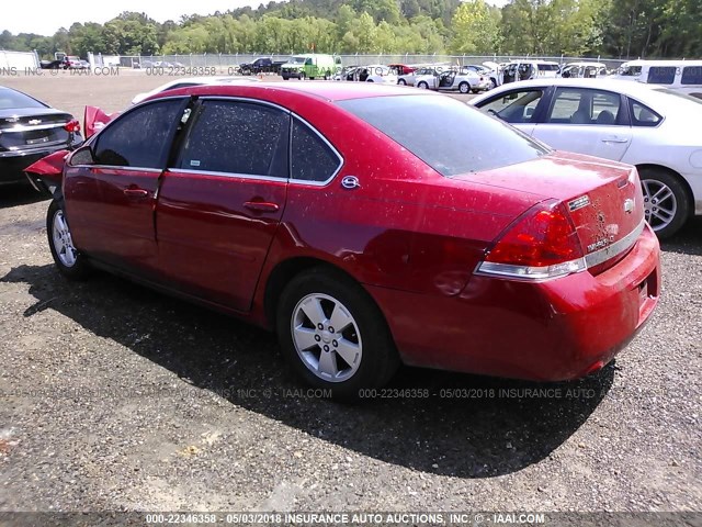 2G1WT55N489248233 - 2008 CHEVROLET IMPALA LT RED photo 3