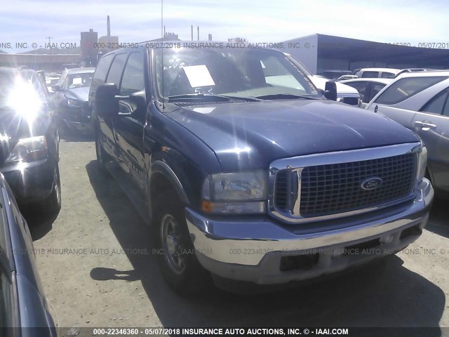 1FMNU42S52ED63301 - 2002 FORD EXCURSION LIMITED Navy photo 1