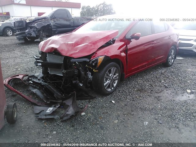 5NPD84LF3JH256851 - 2018 HYUNDAI ELANTRA SEL/VALUE/LIMITED RED photo 2