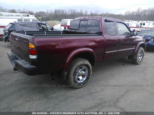 5TBBT48183S363967 - 2003 TOYOTA TUNDRA ACCESS CAB LIMITED RED photo 4