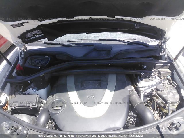 4JGBF71EX8A379746 - 2008 MERCEDES-BENZ GL 450 4MATIC WHITE photo 10