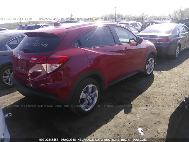 3CZRU6H73HM733128 - 2017 HONDA HR-V EXL RED photo 4