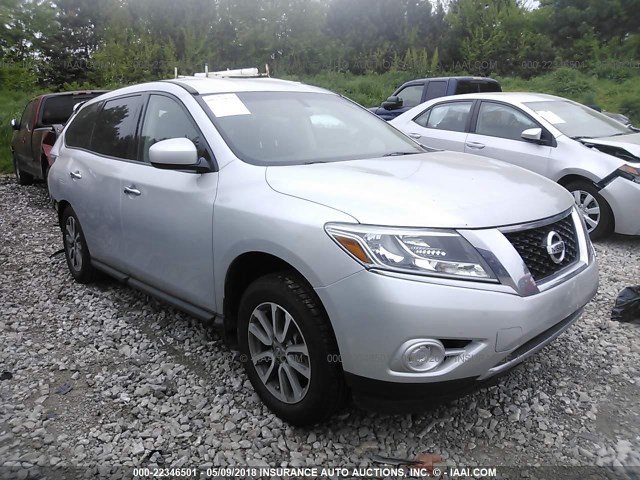 5N1AR2MM0DC690237 - 2013 NISSAN PATHFINDER S/SV/SL/PLATINUM 银色 照片 1