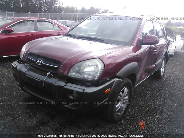 KM8JN12DX6U343942 - 2006 HYUNDAI TUCSON GLS/LIMITED RED photo 2