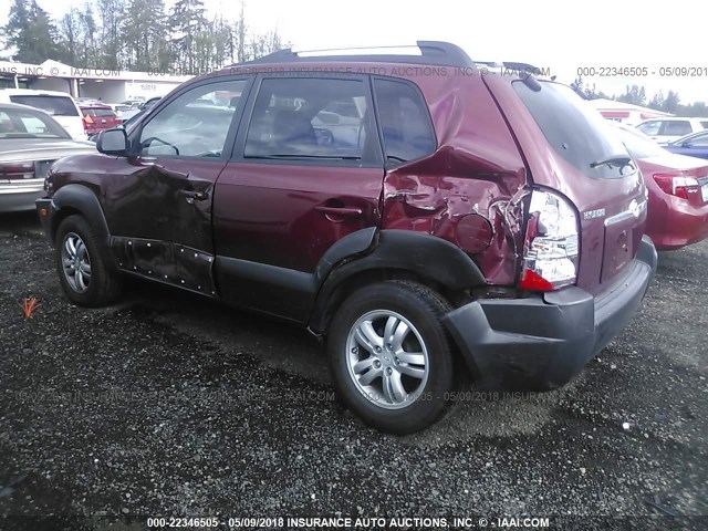 KM8JN12DX6U343942 - 2006 HYUNDAI TUCSON GLS/LIMITED RED photo 3