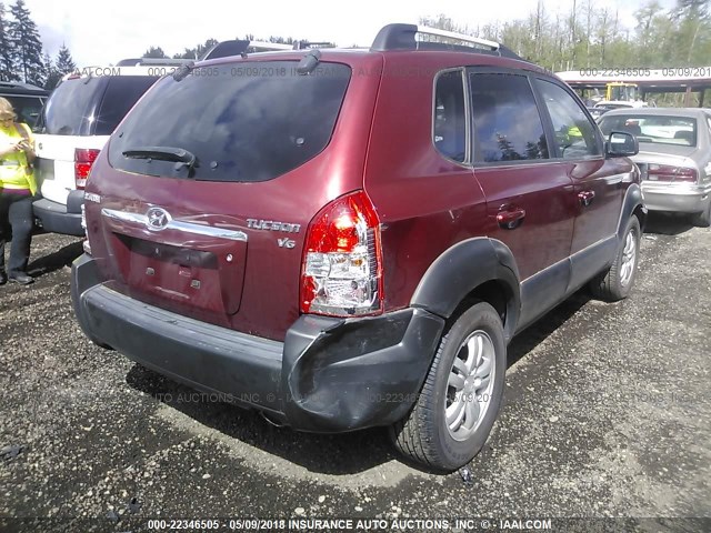 KM8JN12DX6U343942 - 2006 HYUNDAI TUCSON GLS/LIMITED RED photo 4