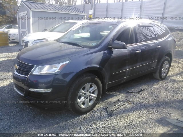 1GNKRFED6DJ165958 - 2013 CHEVROLET TRAVERSE LS Dark Blue photo 2