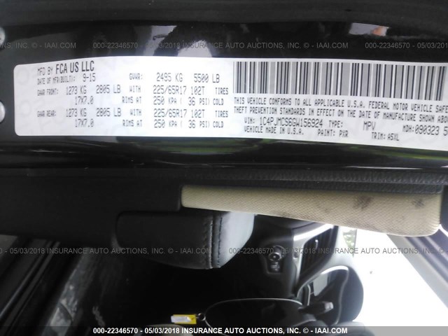 1C4PJMCS6GW156924 - 2016 JEEP CHEROKEE LATITUDE Czarny zdjęcie 9