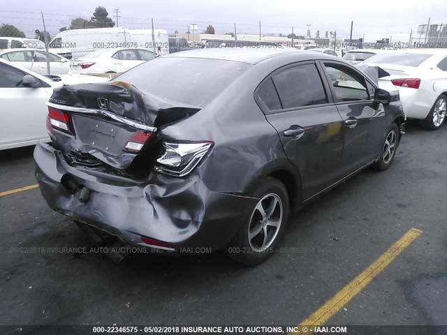 19XFB2F76FE703381 - 2015 HONDA CIVIC SE GRAY photo 4