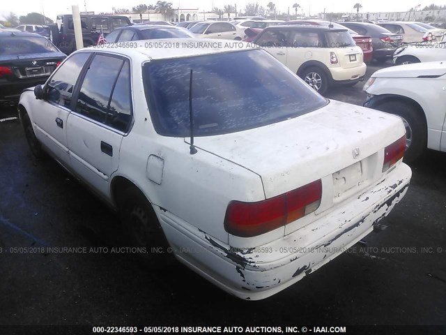 1HGCB7542NA110661 - 1992 HONDA ACCORD DX WHITE photo 3