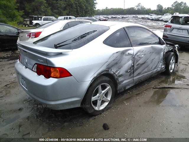 JH4DC54814S011409 - 2004 ACURA RSX SILVER photo 4