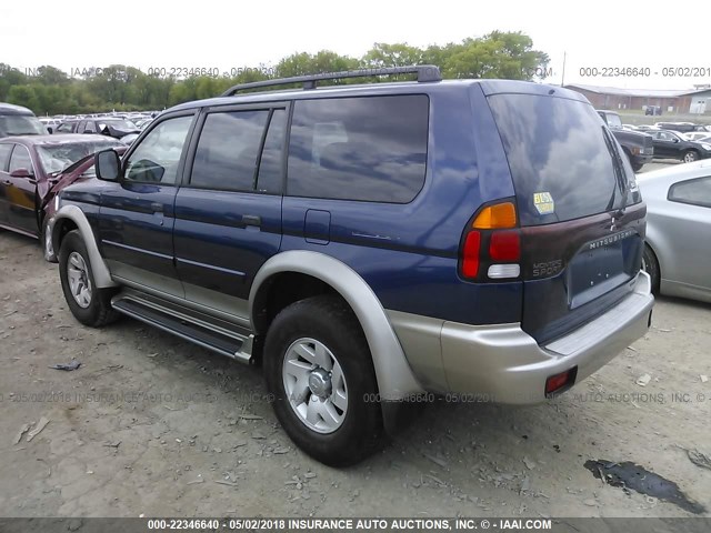 JA4LS31H11P026073 - 2001 MITSUBISHI MONTERO SPORT XLS BLUE photo 3