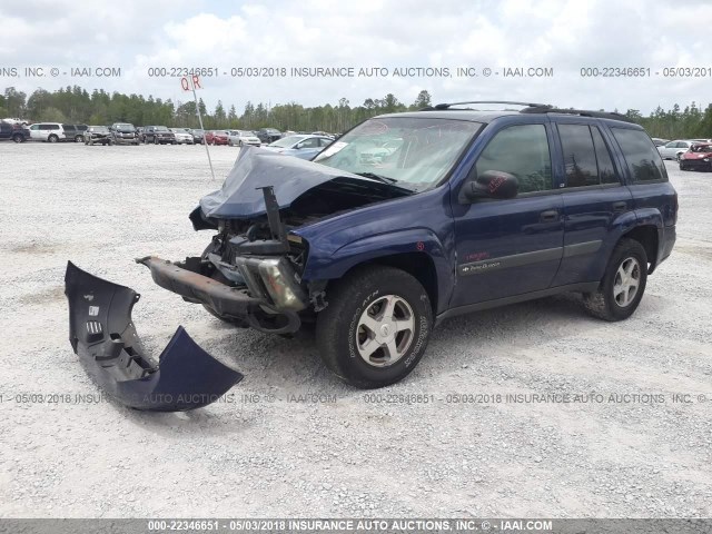 1GNDS13SX42367732 - 2004 CHEVROLET TRAILBLAZER LS/LT BLUE photo 2