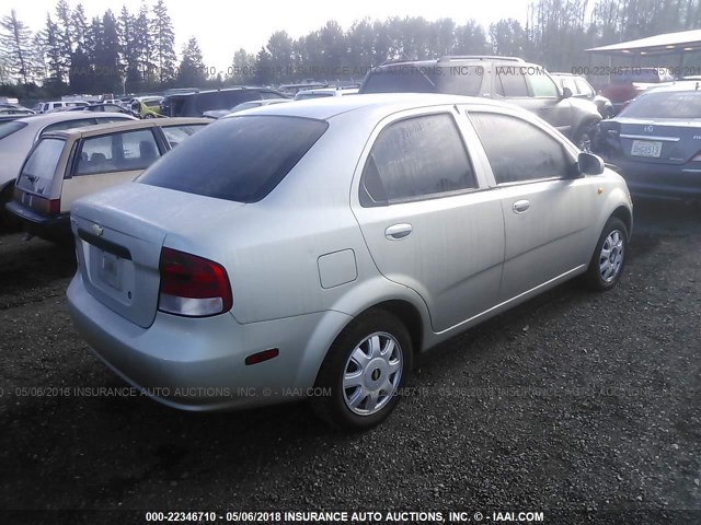 KL1TJ52674B193872 - 2004 CHEVROLET AVEO LS 银色 照片 4