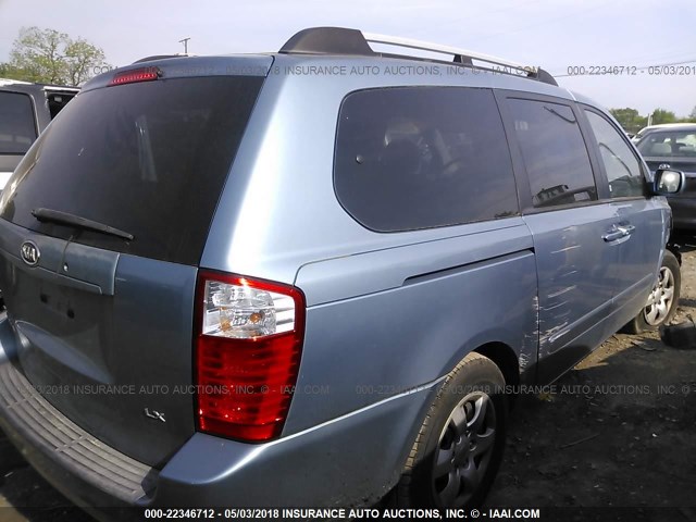 KNDMB233666058147 - 2006 KIA SEDONA EX/LX Light Blue photo 4