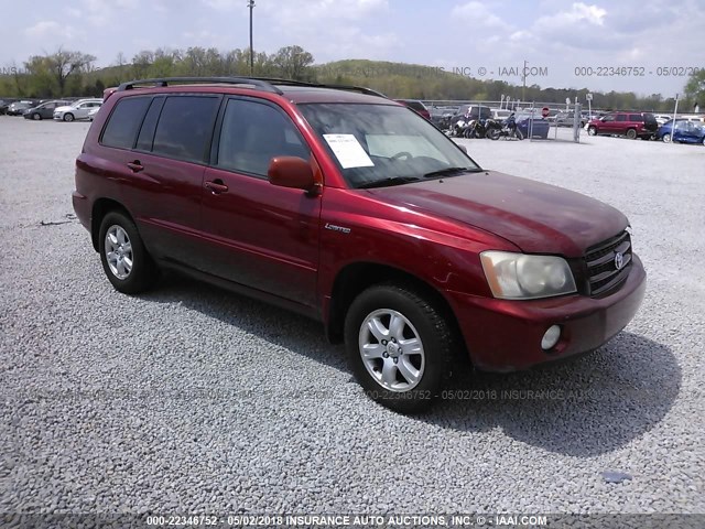 JTEGF21A720030353 - 2002 TOYOTA HIGHLANDER LIMITED RED photo 1