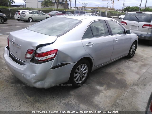 JTNBF3EK1A3001916 - 2010 TOYOTA CAMRY SE/LE/XLE 银色 照片 4