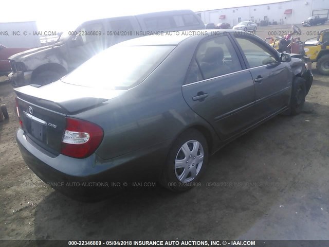 JTDBE32K130162914 - 2003 TOYOTA CAMRY LE/XLE GREEN photo 4