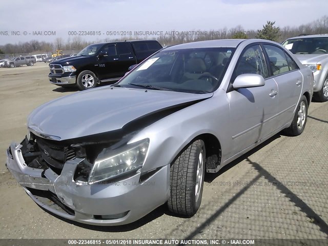 5NPEU46F86H062996 - 2006 HYUNDAI SONATA GLS/LX SILVER photo 2